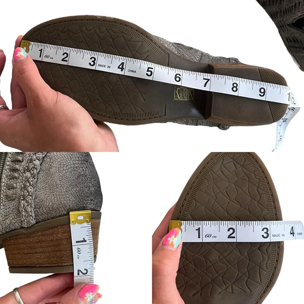 Not Rated Women’s 8 Gray Silver Weaved Faux Leather Side Zip Nosara Ankle Bootie - Picture 15 of 15